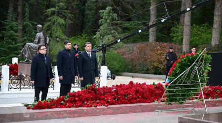 MEDİA Heydər Əliyevin məzarını ziyarət edib