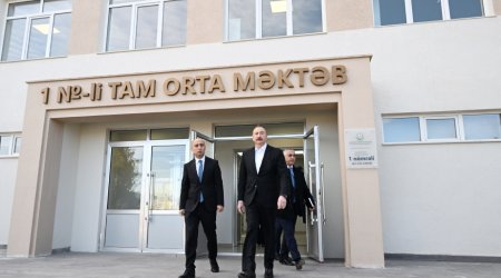 Prezident Xankəndidə məktəbin açılışında iştirak edib