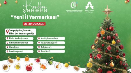 Sabahdan Bakı və Sumqayıtda Yeni il yarmarkaları fəaliyyətə başlayır