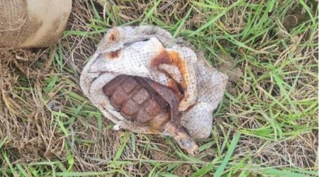 Xəzər rayonunda əl qumbarası aşkar edilib - Video