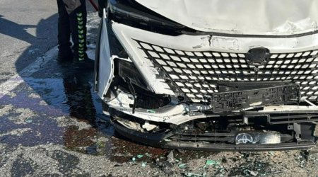 Sumqayıtda zəncirvari qəza: Sülh prospektində altı avtomobil toqquşub