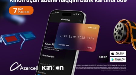 &ldquo;Kinon&rdquo; abunəliyini bank kartı ilə ödəmək mümkündür