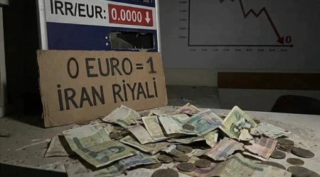 İran riyalı dəyərini itirib, ekranlarda &ldquo;0,00&rdquo; görünür