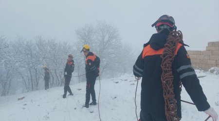 FHN qarlı havada axtarış-xilasetmə ilə bağlı təlim keçirib