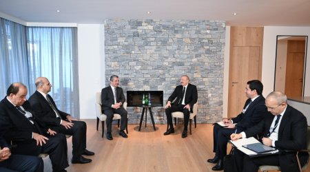 Əliyev Davosda İraq Kürdüstan Regionunun Baş naziri ilə görüşüb