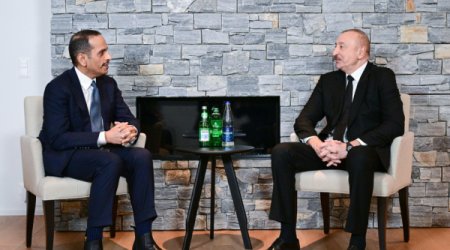 Prezident Davosda Qətərin Baş naziri və xarici işlər naziri ilə görüşüb