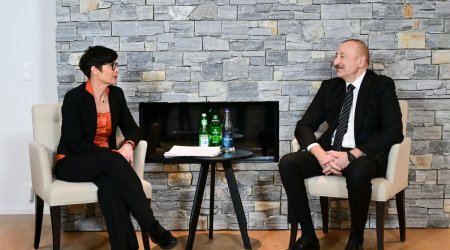 Ильхам Алиев встретился в Давосе с Мартой Кос