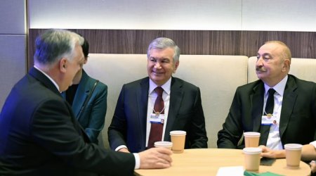 Встреча Алиева, Мирзиёева и Орбана