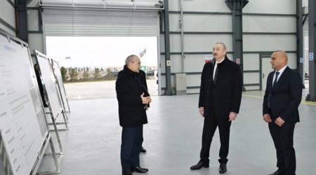 Ильхам Алиев открыл завод по производству листового стекла в Сумгайыте