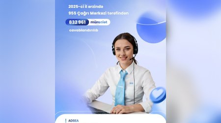 Ötən il ADSEA-nın Çağrı Mərkəzi tərəfindən 832 961 zəng cavablandırılıb