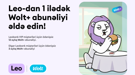 Leobank və Wolt müştərilər üçün ödənişsiz abunəlik kampaniyasına start verib