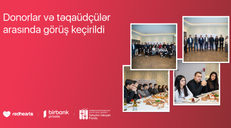 Winners of the &ldquo;Red Hearts&rdquo; educational scholarship program meet with donors