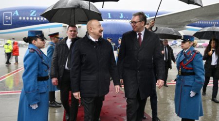 На страницах президента Азербайджана в соцсетях размещен видеоролик о визите в Сербию