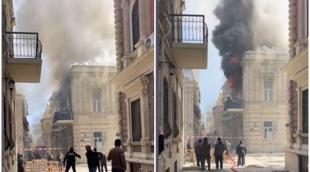 Bakının mərkəzindəki yanğın nəzarət altına alınıb, xəsarət alan var