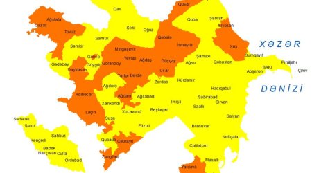 Küləklə bağlı sarı və narıncı xəbərdarlıq edilib
