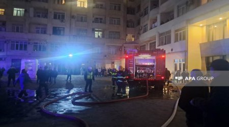 Nərimanov rayonunda yaşayış binasında yanğın baş verib, sakinlər təxliyə edilib