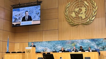 Cenevrədə Azərbaycan XİN başçısının müavini Ermənistan əsilli şəxslərin məhkəməsi barədə danışıb