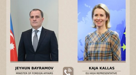 Ceyhun Bayramovla Kaya Kallas bölgədəki hərbi gərginliyi müzakirə edib