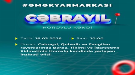 Cəbrayılın Horovlu kəndində əmək yarmarkası keçiriləcək