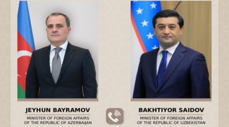 Ceyhun Bayramov özbəkistanlı həmkarı ilə Yaxın Şərqdəki təhlükəsizliyi müzakirə edib