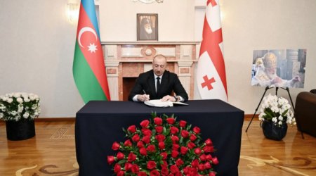 Ильхам Алиев в посольстве Грузии