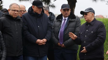 Nazir Badamdarda sürüşmə sahəsinə gedib