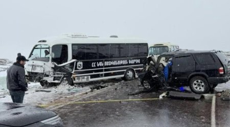 Paşinyanın kortejini müşayiət edən avtobus qəzaya uğrayıb,ölən və yaralananlar var