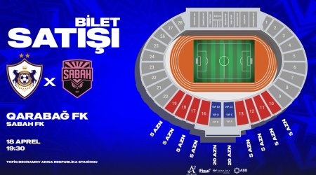 &ldquo;Qarabağ&rdquo; &ndash; &ldquo;Sabah&rdquo; matçının biletləri bu tarixdə satışa çıxır