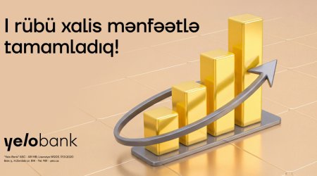 Yelo Bank ilk rübdə faiz gəlirlərini 25% artırıb