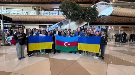 Ukraynalı uşaqların daha bir qrupu reabilitasiya xidməti üçün Azərbaycana gəlib