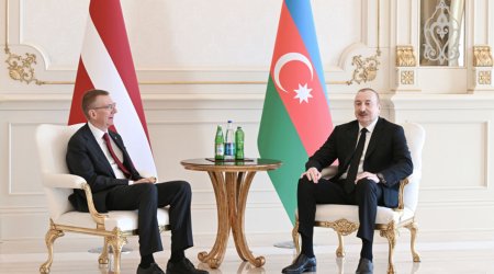 Prezidentin sosial şəbəkə hesablarında Edqars Rinkeviçslə görüşü ilə bağlı paylaşım edilib - Video