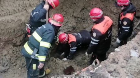 Qaradağda torpaq uçqunu: 1 nəfər ölüb, 1 nəfər xilas edilib/Video