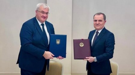 Ceyhun Bayramov Qəbələdə ukraynalı həmkarı ilə görüşüb