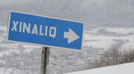 Hazırda Xınalığa qar yağır - faktiki hava