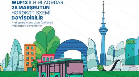 WUF13 ilə əlaqədar Bakıda 28 marşrutun hərəkət sxemi dəyişdirilir