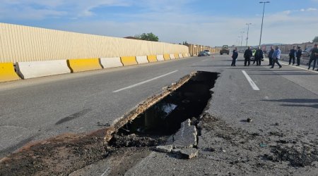 Bakı-Ələt yolunda çökmə baş verib, hərəkət məhdudlaşdırılıb