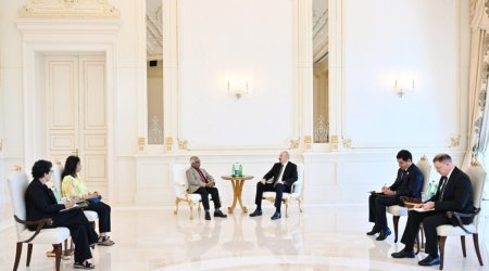Prezident İlham Əliyev Mavriki Prezidenti ilə görüşüb