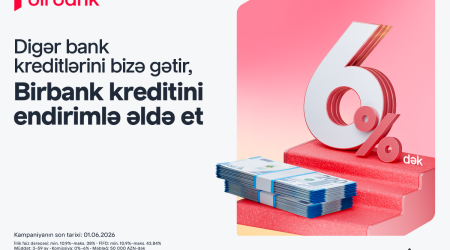 Kreditinizi Birbank-a gətirin, 6%-dək endirim qazanın