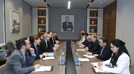 Ceyhun Bayramov Olaf Skuqun rəhbərlik etdiyi nümayəndə heyətini qəbul edib