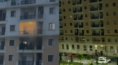 Sumqayıtda çoxmərtəbəli yaşayış binasında yanğın olub