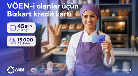 ABB-dən kiçik sahibkarlara böyük imkanlar
yaradan biznes kartı