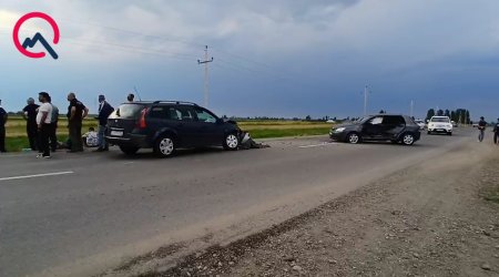 Beyləqanda maşınlar toqquşub, 3 nəfər xəsarət alıb
