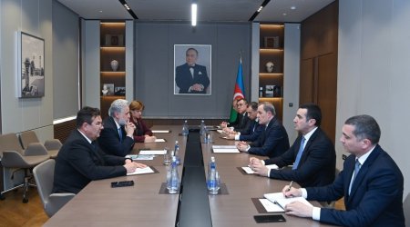 Ceyhun Bayramov Marius-Qabriel Lazurka ilə görüşüb