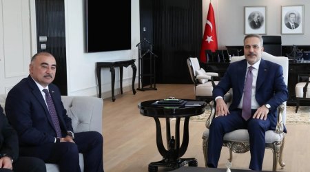 Hakan Fidan Azərbaycanın Türkiyədəki səfiri ilə görüşüb