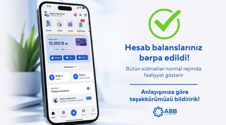 Müştərilərin hesab balansları bərpa edildi - ABB-dən yeni açıqlama
