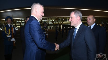 Президент Словакии вылетел из Физули в Баку