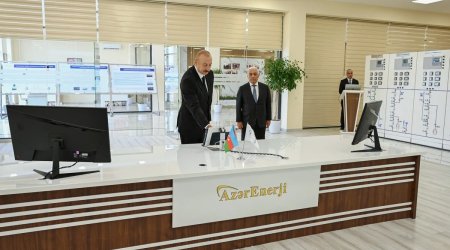 İlham Əliyev "Yeni Səngəçal" yarımstansiyasının açılışında iştirak edib