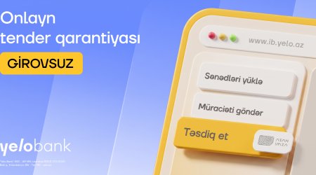 Yelo İnternet Bankçılıqda növbəti yenilik: Girovsuz tender qarantiyası!
