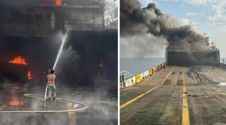Qara dənizdə Türkiyə gəmisi dronla vuruldu