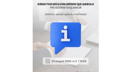 Məktəb direktoru müavinlərinin işə qəbulu üzrə elektron qeydiyyat başlayır